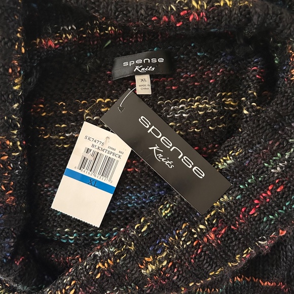 NWT SPENSE Knits Cowl Neck Black Color Fleck On/Off Shoulder Sweater XL - Picture 5 of 7